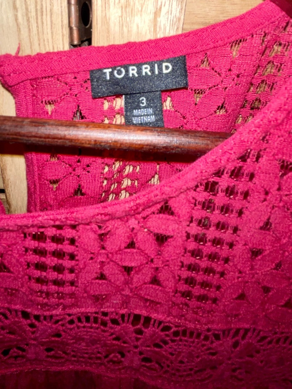 Torrid Babydoll Dress | Size 3 (3X) | Berry Pink Crochet Lace Boho Flowy Dress - Picture 4 of 10